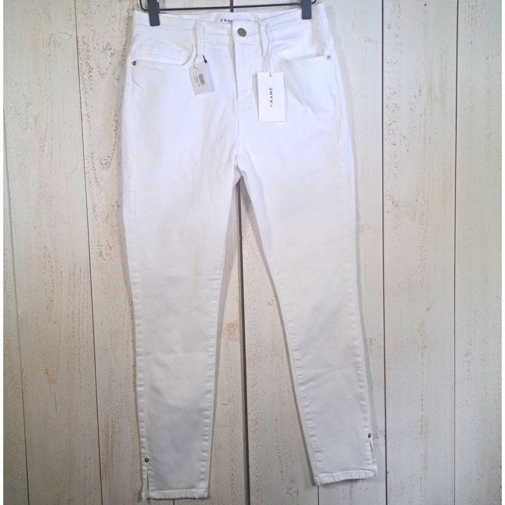 FRAME NWT Coastal Grandmother Quiet Luxury Le Skinny de Jeanne Blanc Jeans W 29